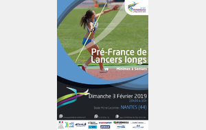 Championnat Régional Hivernal de Lancers longs Dimanche 3 Février 2019 - Nantes (44) - Stade Michel Lecointre