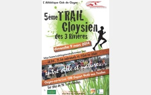 5è trail Cloysien Des 3 Rivières, dimanche 09/03 à CLOYES SUR LE LOIR