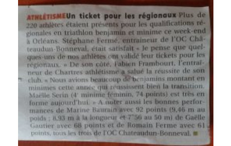 Article dans l'Echo Républicain
