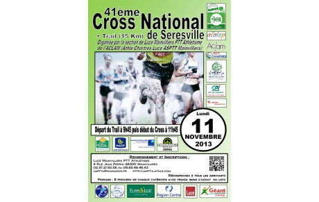Le 41è cross national de SERESVILLE (inscriptions) lundi 11 novembre