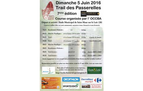 7 ème édition du trail des Passerelles, dimanche 05 juin 2016
