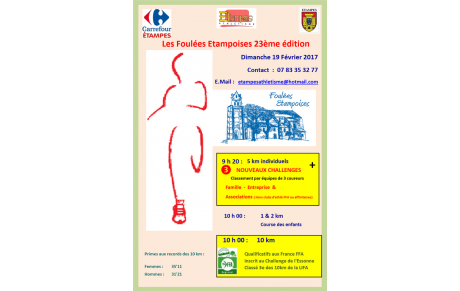 Des volontaires pour le 10 km, le 05 km et les courses jeunes à ETAMPES ? 