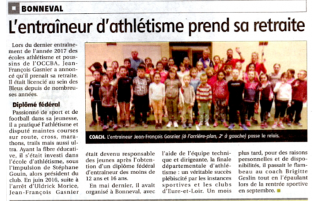 Article sur la retraite de Jean-François G dans l'Echorépublicain du 28/12