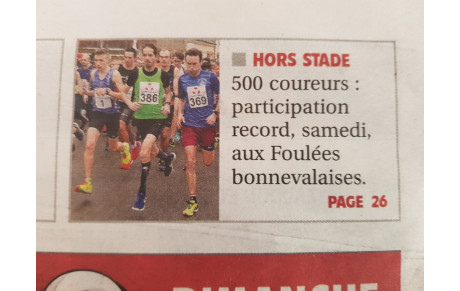 De nouvelles photos et la presse sur les Foulées Bonnevalaises 